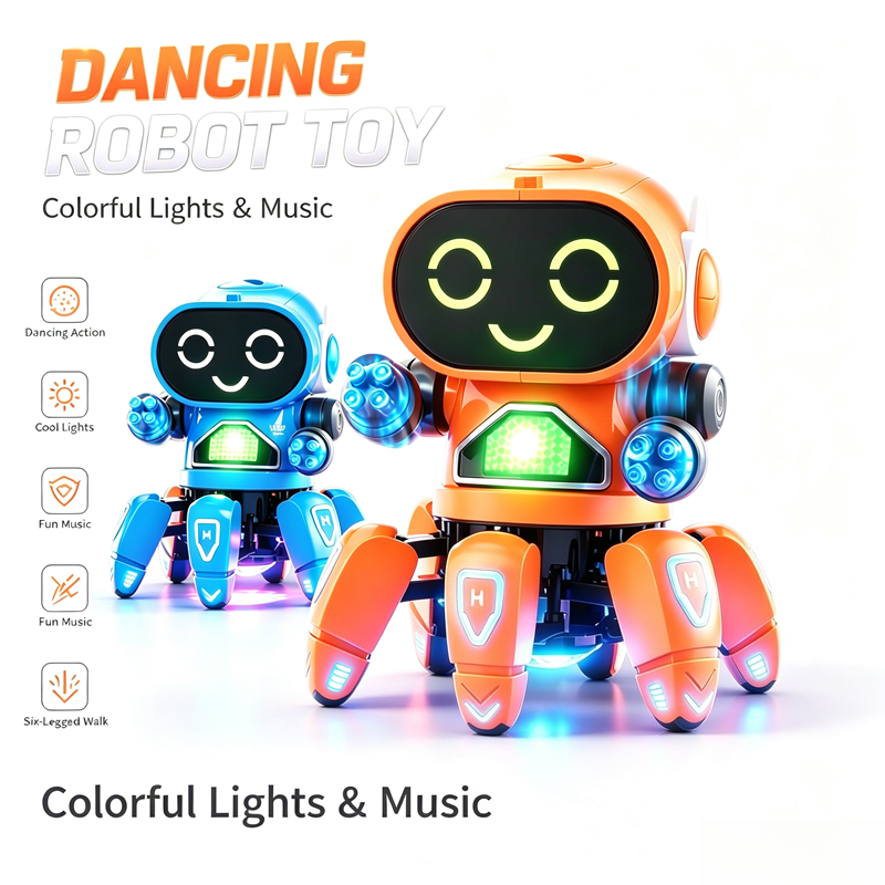 Music - 大人気！踊る電動六本足魚型ロボット。光と音楽で知育・知性を育むおもちゃ。