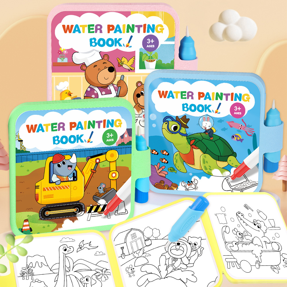 Reusable Water Magic Coloring Book - 魔法の水塗り絵ブック 再利用可能 子供用水落書きブック 幼児用汚れ防止塗り絵ブック