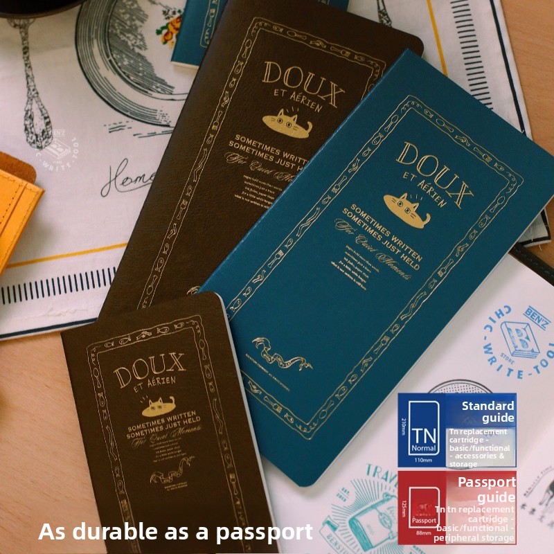 Fromthenon トラベラーズノート かわいい猫革カバー - Vintage Leather Journal Notebook のレビューと価格