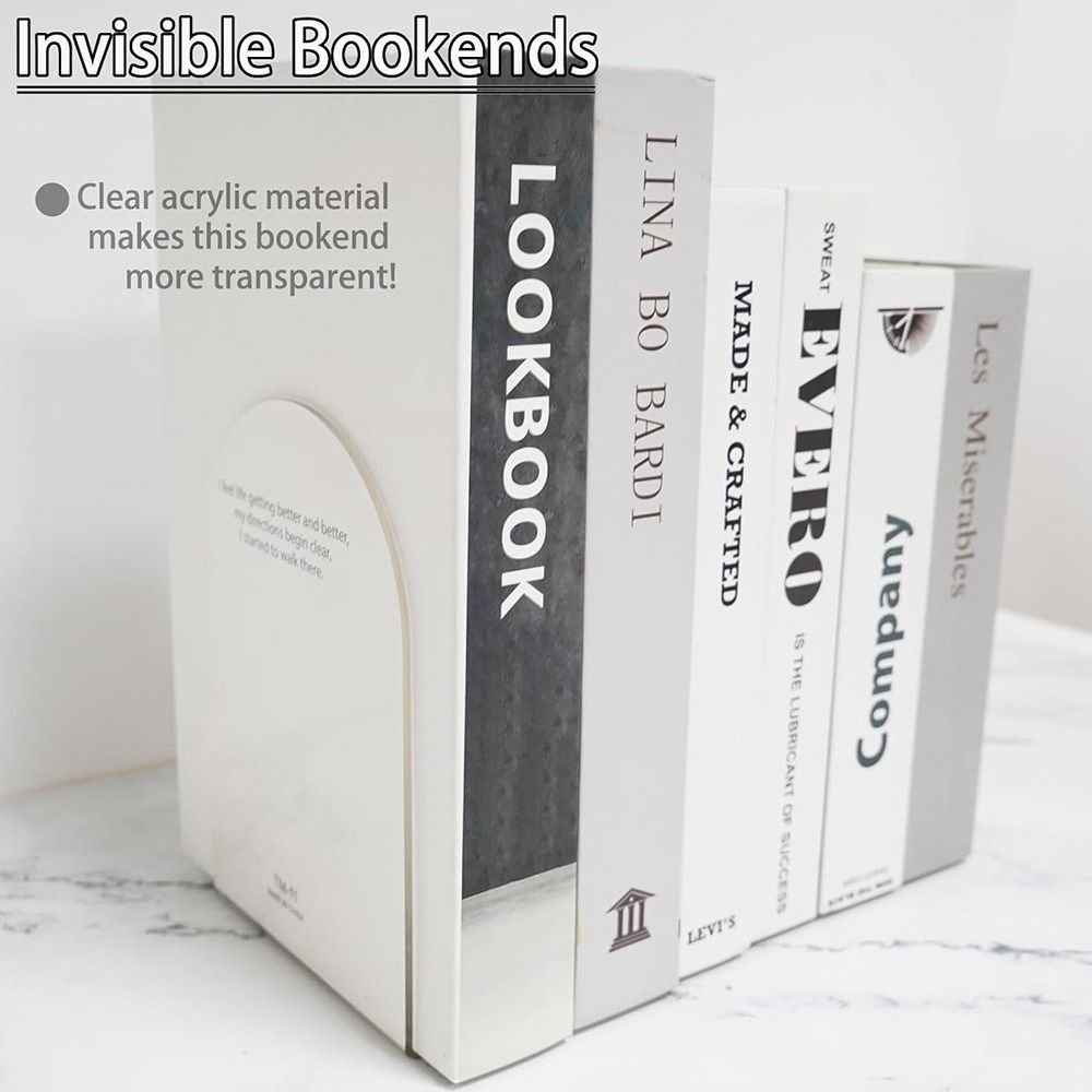 本棚、滑り止めの本の端、学校の図書館、デスクトップオーガナイ - Clear Acrylic Book Stand Holder のレビューと価格