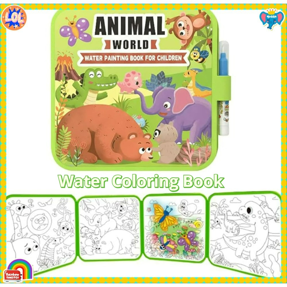 魔法の水塗り絵セット、ペン付き、DIY落書き水塗り絵ブック、 - Reusable Water Magic Coloring Book のレビューと価格