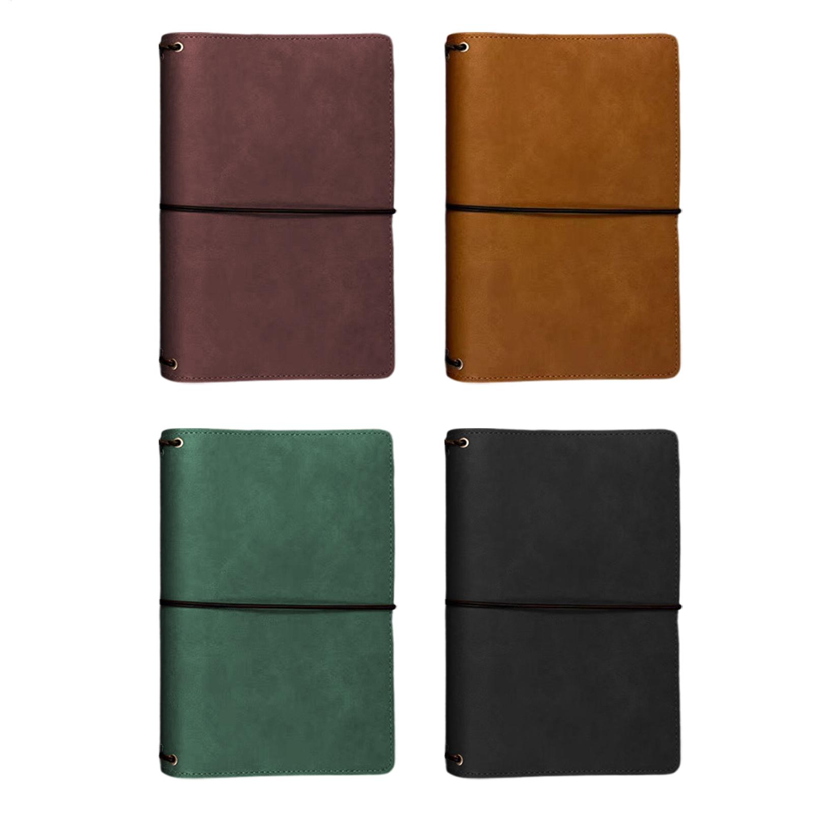 A5サイズのジャーナルカバー。ヴィンテージ風のPUレザー製。 - Vintage Leather Journal Notebook のレビューと価格