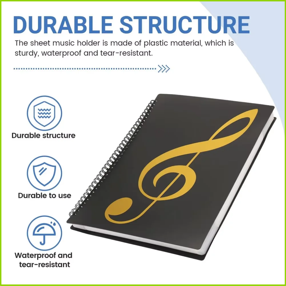 柔軟な40ページピアノ楽譜フォルダA4楽譜クリップシートノー - Blank Sheet Music Notebook のレビューと価格